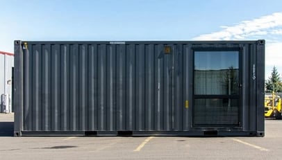 A sleek 20ft shipping container being utilized as-1